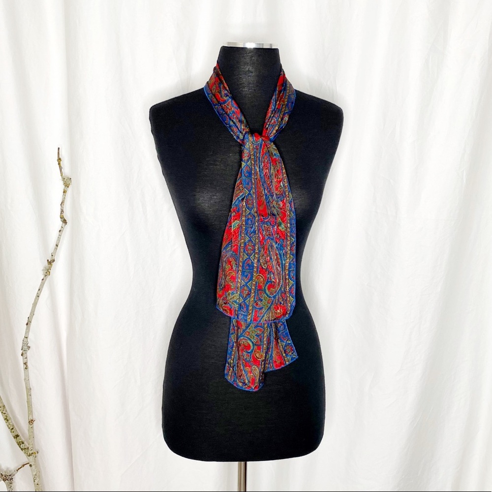 ***Vintage Paisley Scarf Satin Material